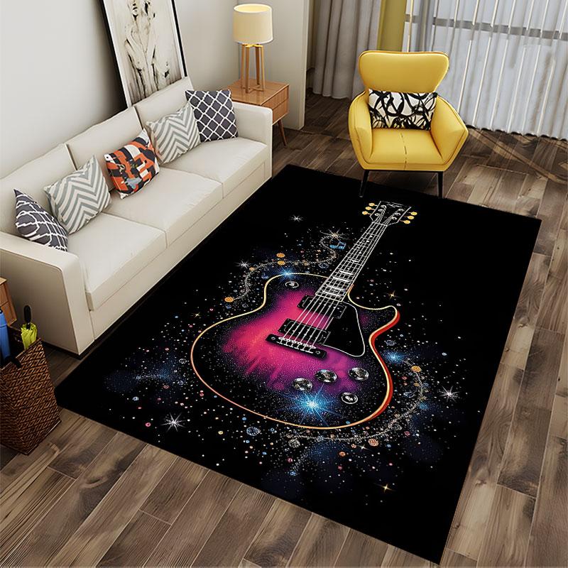 Electric Guitar Galaxy Design suitable as a non-slip mat for the living room or bedroom sofa