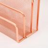 Desk Mail Organizer Metal Mesh Letter Sorter File Organizer with 3 Vertical Upright Compartments for Office Workspace Supplies