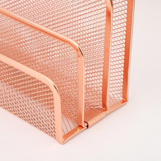 Desk Mail Organizer Metal Mesh Letter Sorter File Organizer with 3 Vertical Upright Compartments for Office Workspace Supplies
