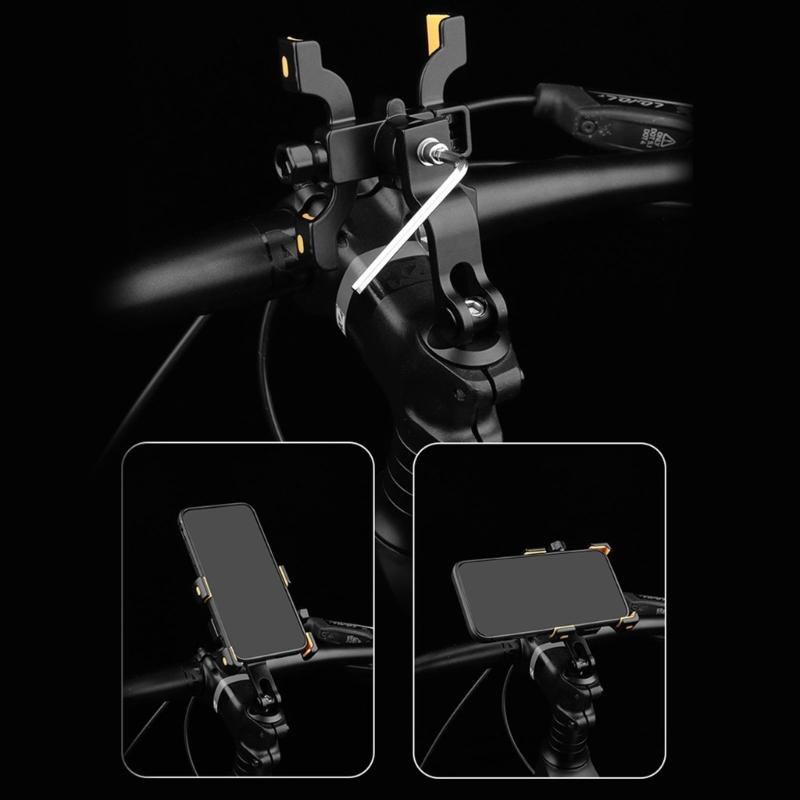Supporto Manubrio Bici 4 Artigli Regolabile Rotazione 360° per Navigazione Ciclismo