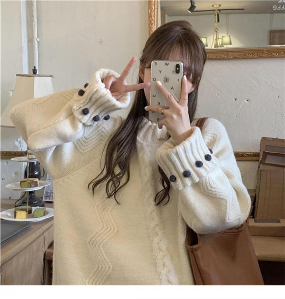 Women's Retro Thick Knit Sweater - Cozy, Loose-Fit, Autumn/Winter Style