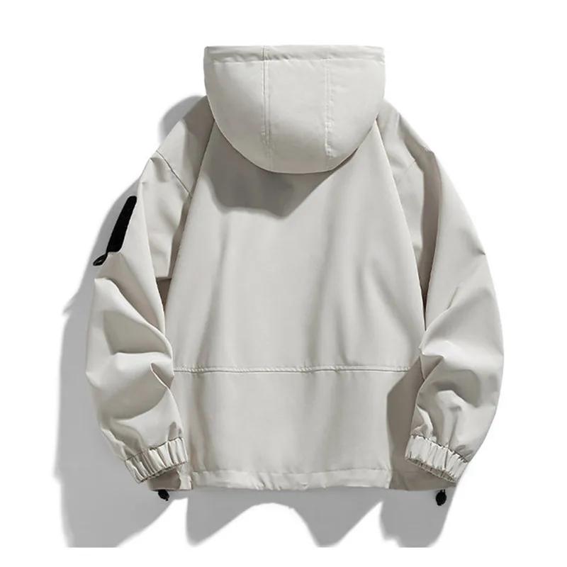 Spring Autumn Windproof Waterproof Jackets Men Hooded Casual Outerwear Fashion Youthful Vitality Couple Sports Coat Loose Jacket