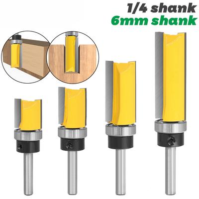 1/4 Handle Imitation Trimming Cutter Slotting Cutter 1-4pc Straight Edge Imitation Cutter Outlet Engraving Machine Milling Cutter