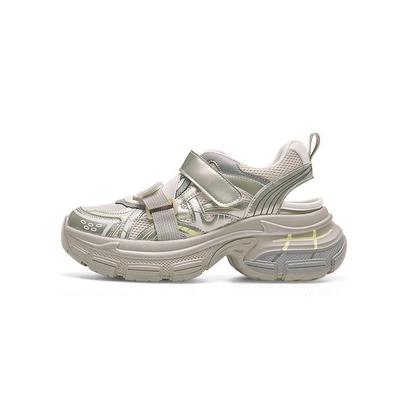 Sports sandals new summer thick-soled hollowed-out Velcro creek dad shoes