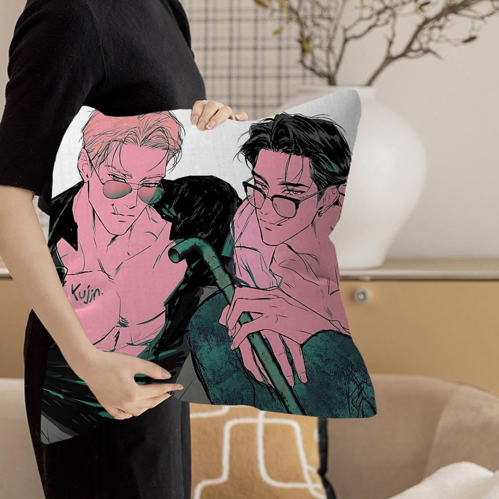 Korean Manhwa BL Anime Pillow Cover for Bedroom Room and Living Room Sofa Decorative Cushion Cover