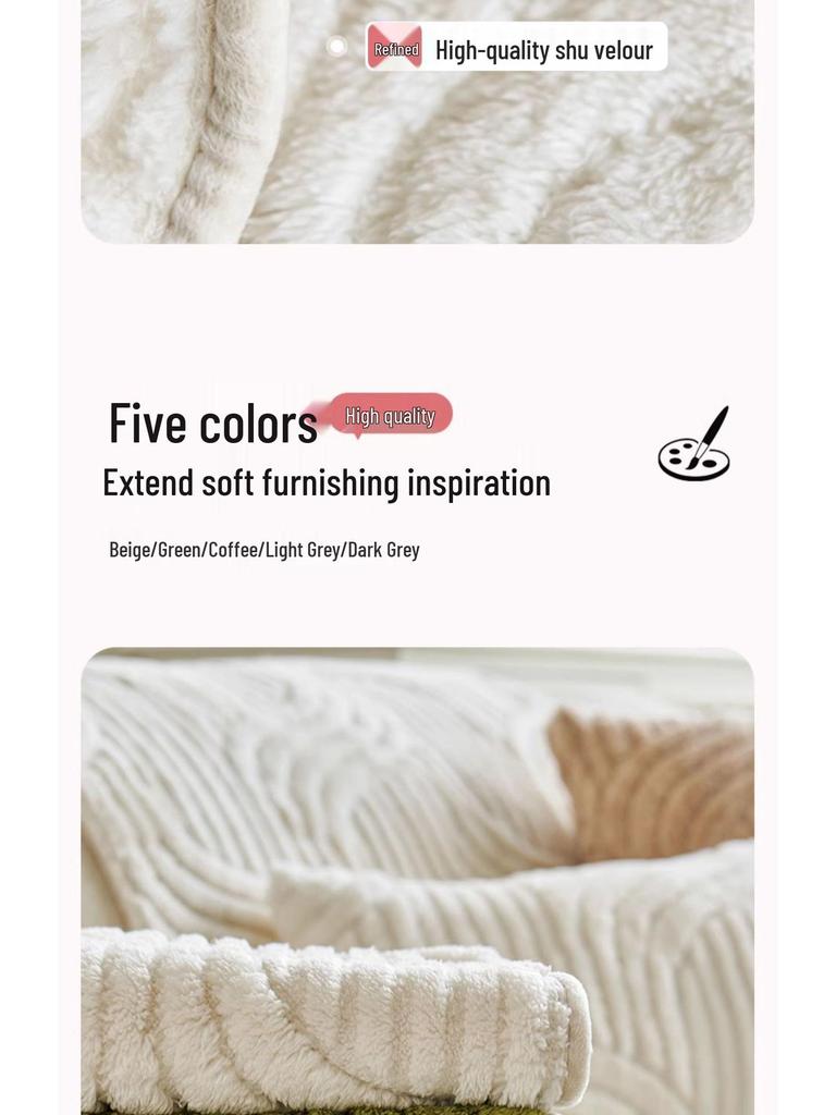2024 Premium Non-Slip Plush Sofa Cushion Cover for Autumn/Winter