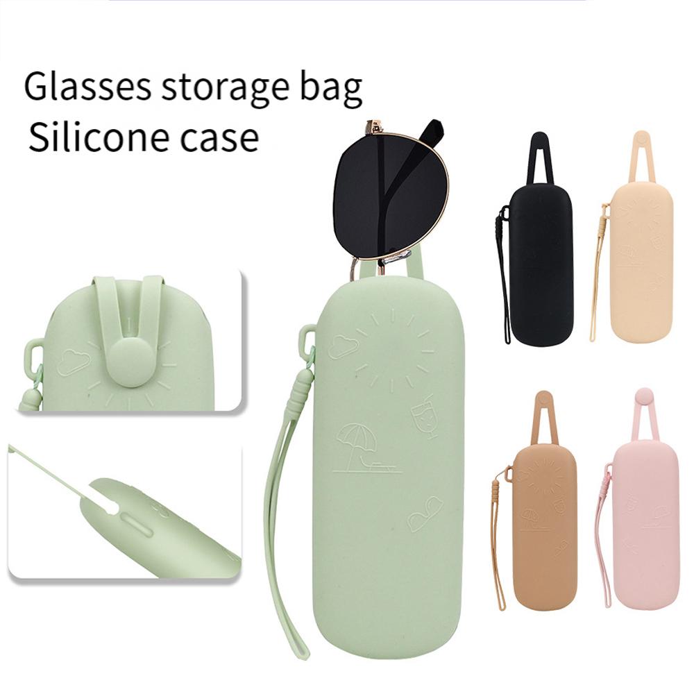 Astuccio Occhiali da Viaggio Pochette Pennelli Trucco Organizer Cosmetico Borsa Protettiva Occhiali da Sole in Silicone Accessori Occhiali Con Cordino