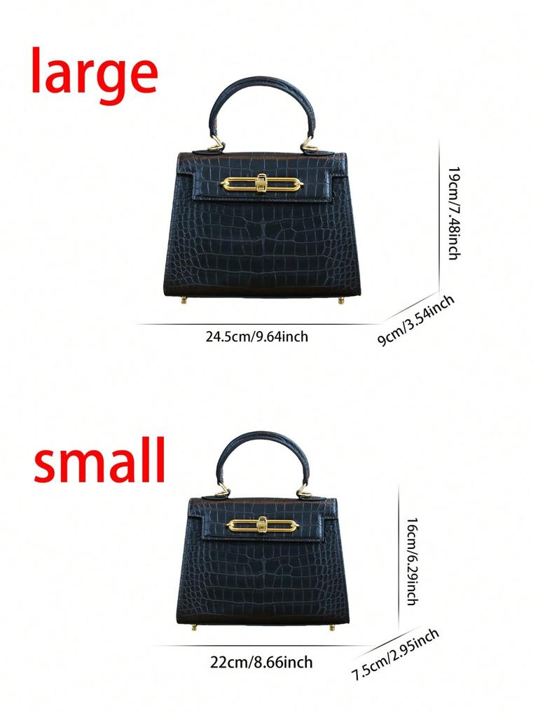 High-end Fashion Retro Crocodile Leather Women's Bag Multi-functional Handbag for OL Businesswoman Boston Bag