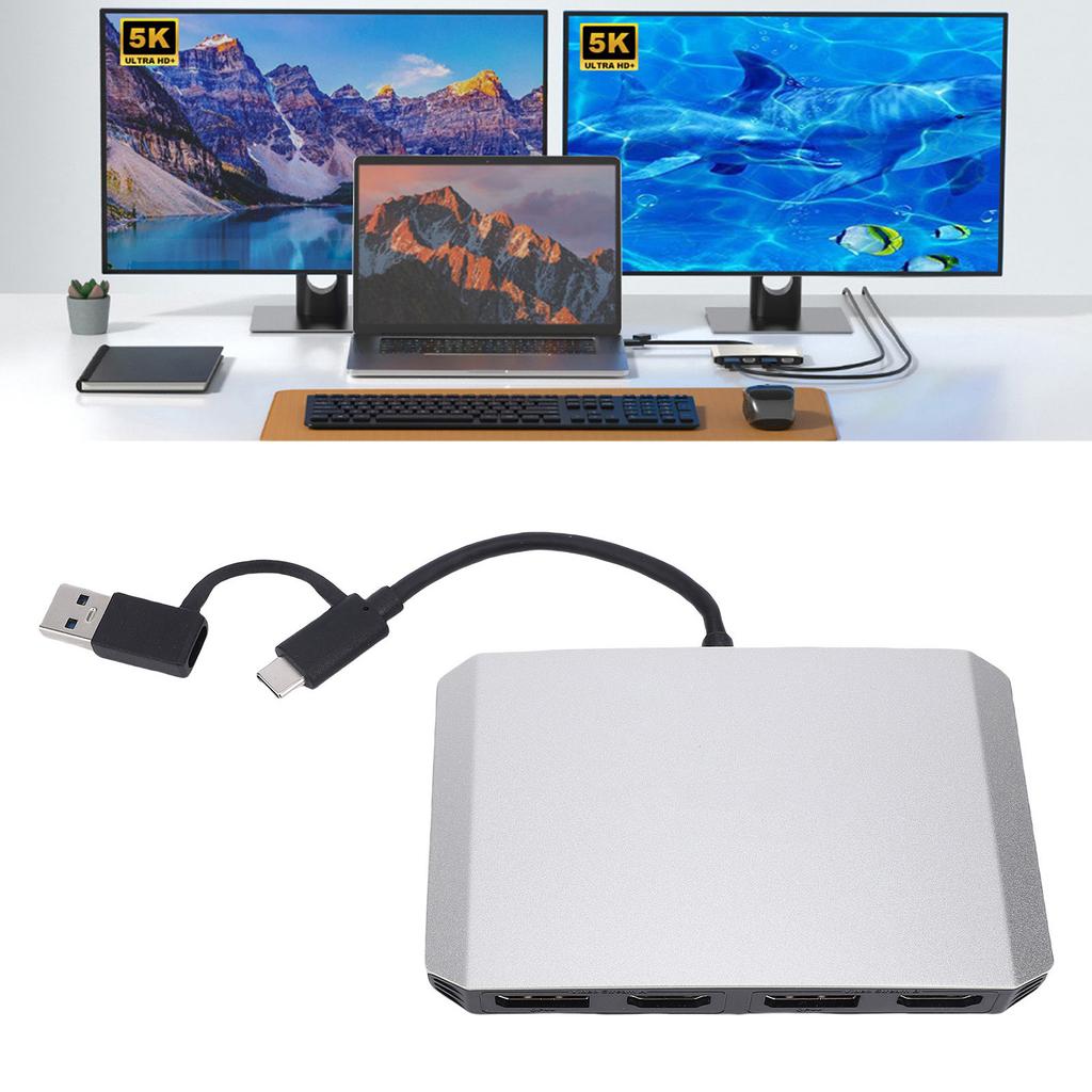 USB C USB 3.0 to Dual 4K DisplayPort HD Adapter 4K 60Hz DisplayPort Splitter for Double Display