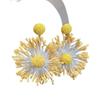 Silver Needle Yellow Flower Tassel Stud Earrings – Spring/Summer Forest Style, Sweet and Fashionable Luxury Ear Accessories for Women.