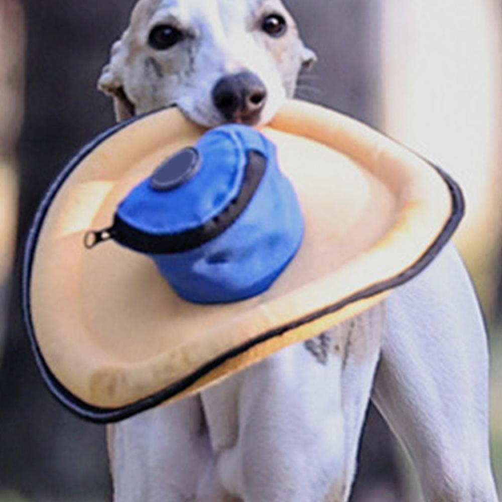 Dog Flying Disc Toy Soft Canvas Indestructible Flying Disc Training Pet Supplies Outdoor Games With Snack Bag For Outdoor Sports