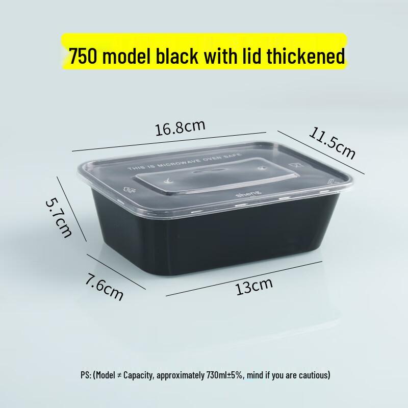 Commercial Disposable Rectangular Plastic Meal Boxes with Lids