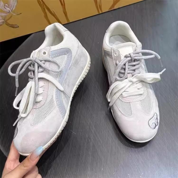 Mesh Breathable Women's Shoes Platform German Training Shoes Women's 2025 Summer New Versatile Casual Shoes Retro Sports White Shoes