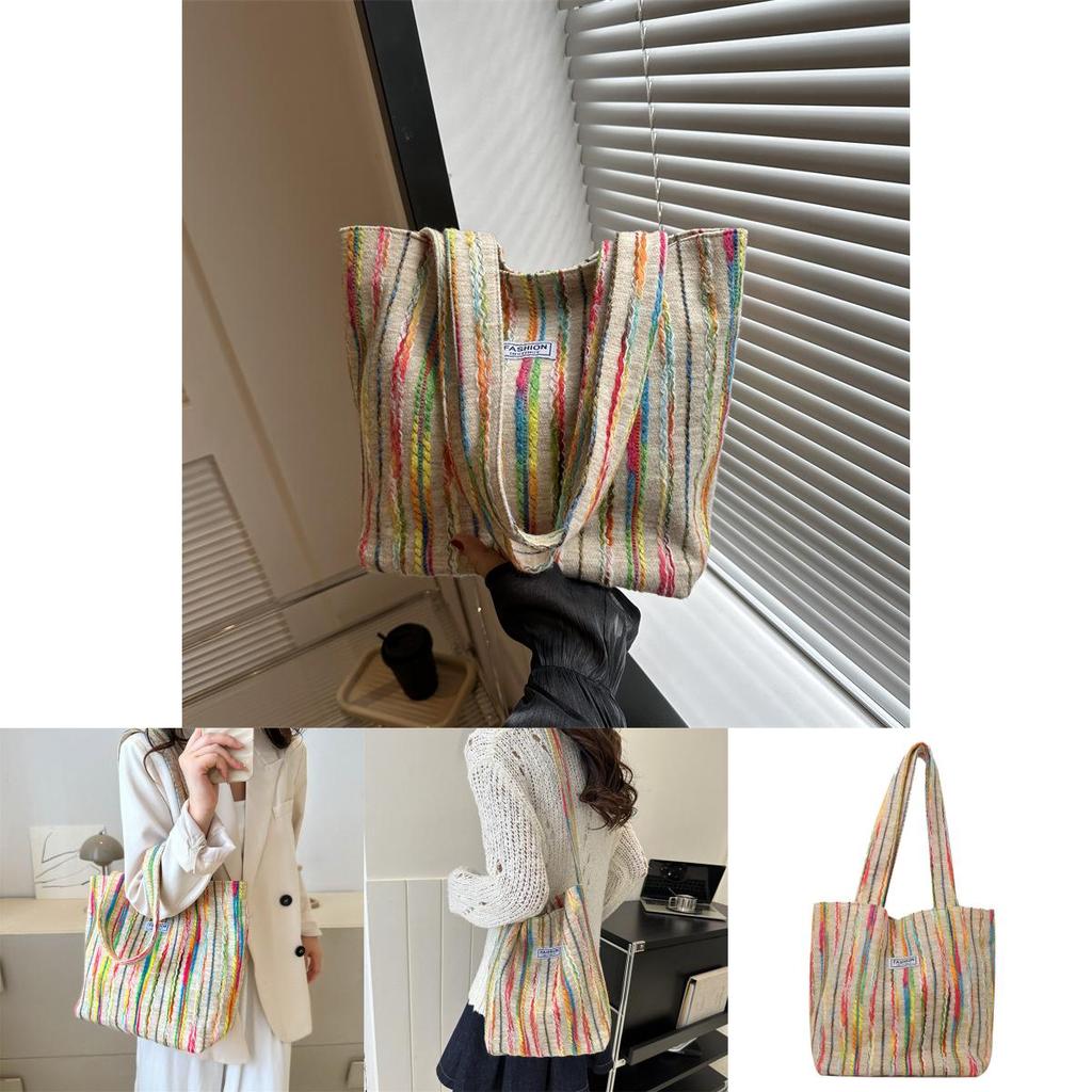 Stylish Retro Casual Women's Tote Bag Large Capacity Simple Design Shoulder Handbag
