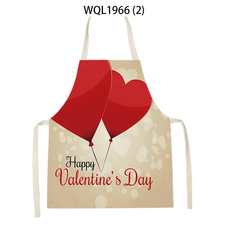 Damen Herren Frohen Valentinstag Küchenschürzen Haushaltsreinigung Schürze zum Kochen Backen Schürze Antifouling-Schürze