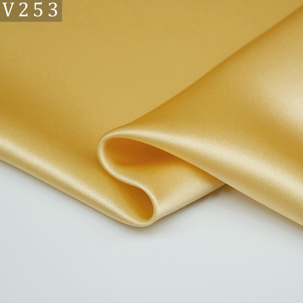 HYSK Natural Genuine Pure 100% Silk Crepe Satin Fabric Silk China Duchess Plain Brown by Meter for Dress Bedding Wedding