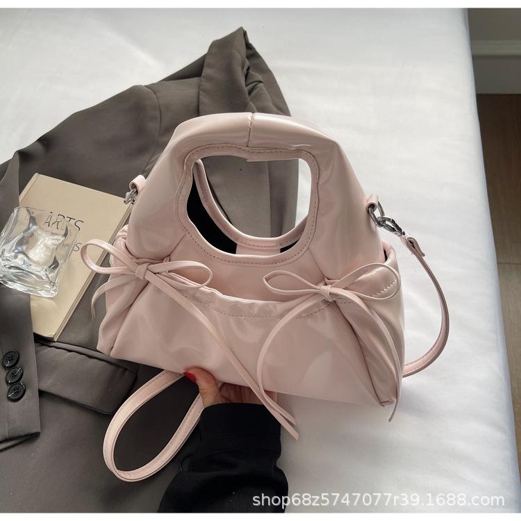 Fashion Lace-up Minimalist Wind Handbag Women's 2025 Korean Edition Large Capacity Shoulder Bag Niche Slack Messenger Bag