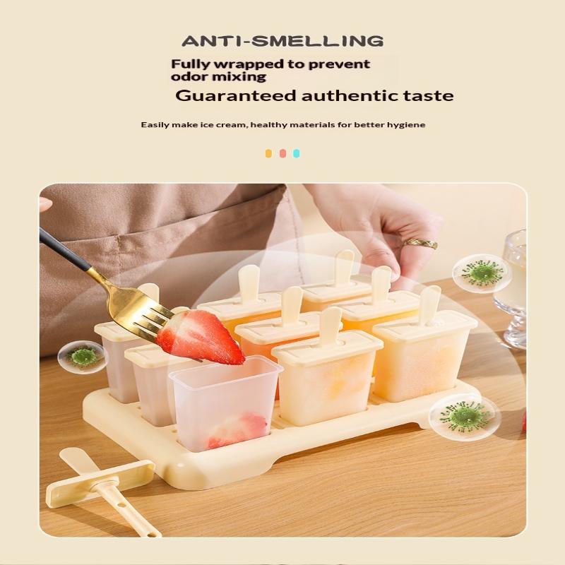 9 Grid Ice Cream Popsicle Mold Diy Ice Cream Machine Homemade Ice Box With Plastic Stick Ice-Lolly Mold Ice Tray Kitchen Gadgets