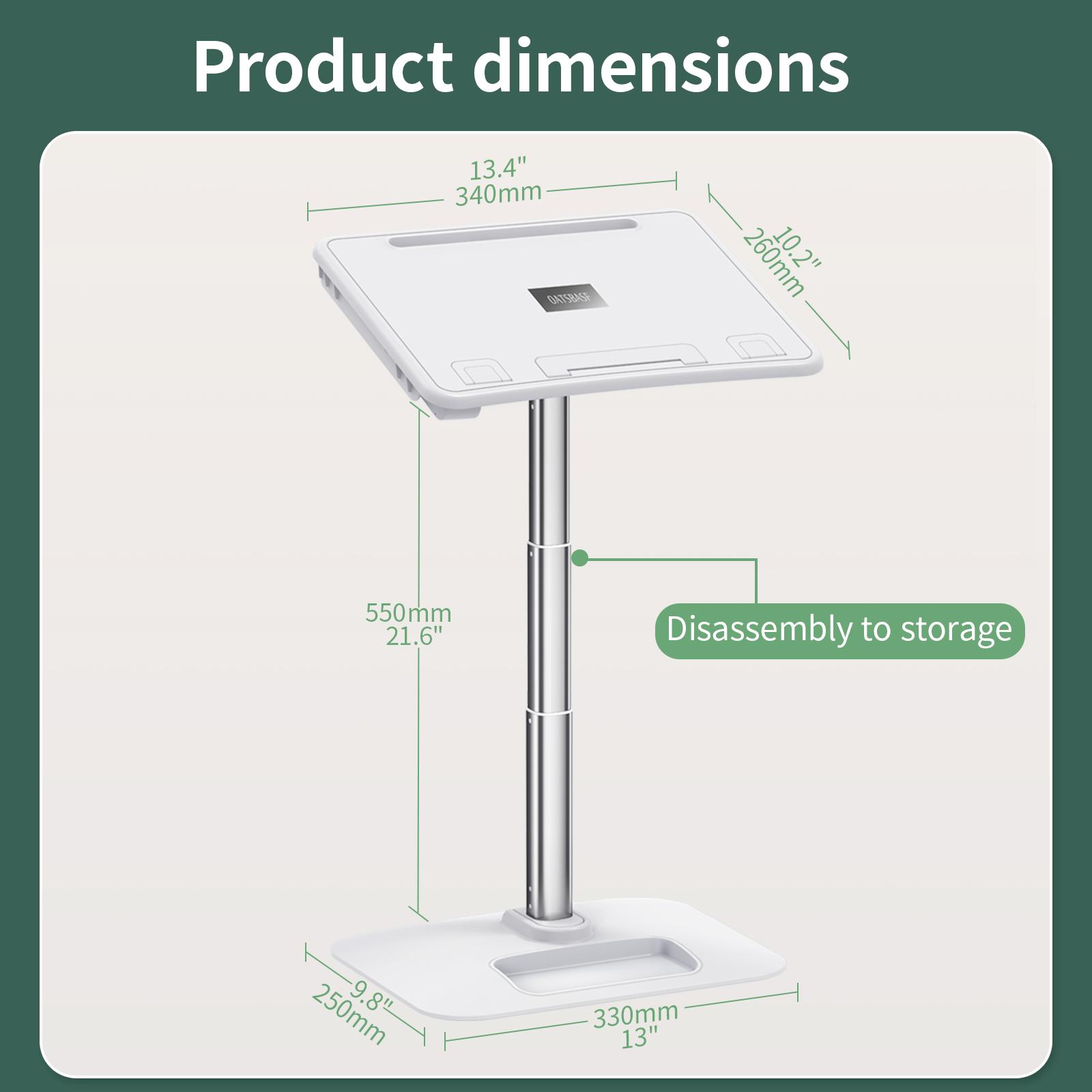 

Oatsbasf Angle Height Adjustable Laptop Stand with LED Light Liftable Reading Desk with Night Light Notebook Holder Tablet Mount