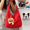 Japon et Corée du Sud sac fourre-tout couleur unie style décontracté pour femme sac à bandoulière polyvalent décontracté pour les trajets quotidiens grande capacité sac pour étudiants cours soutien scolaire