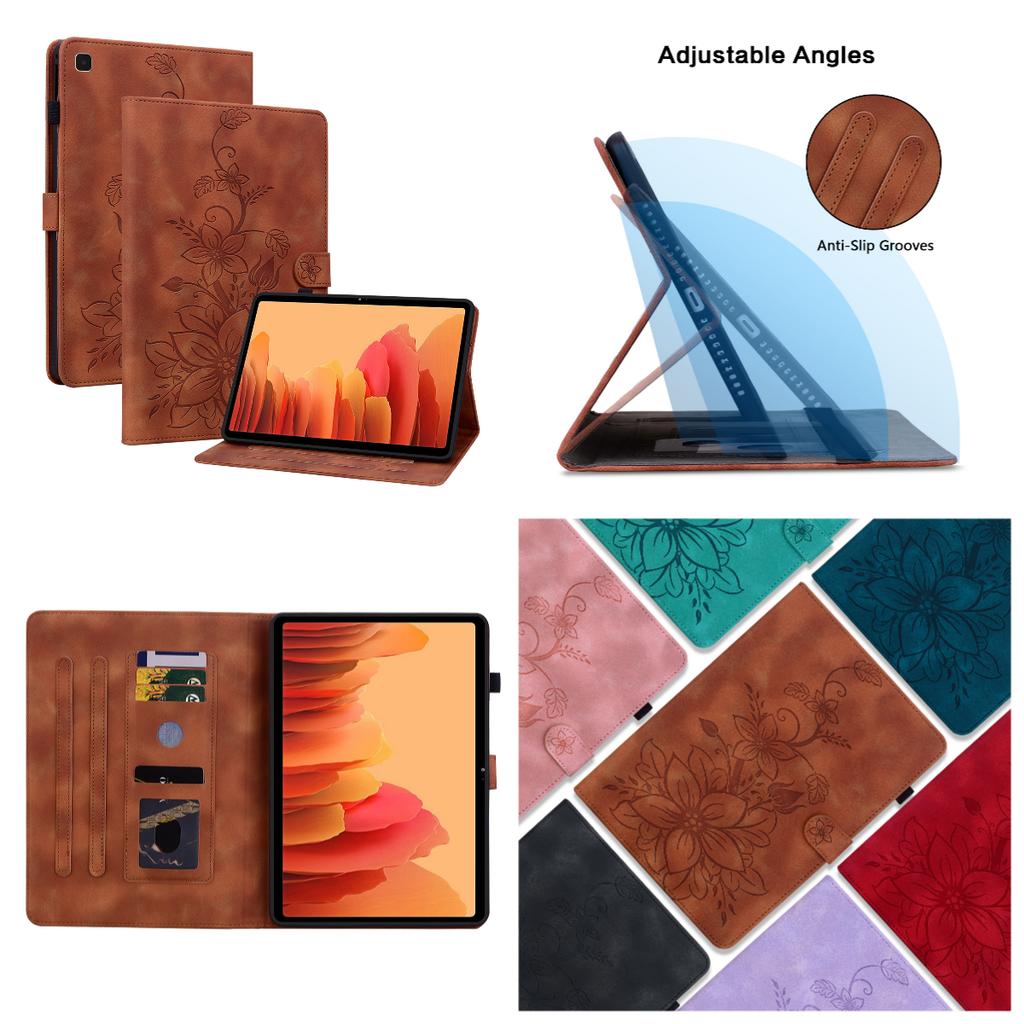 Pro Samsung Galaxy Tab A7 10.4 (2020) (SM-T500 (Pouze Wi-Fi); SM-T505 (LTE)).Pouzdro na tablet z PU kůže s nádherným květinovým embosovaným designem