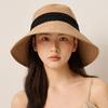Cotton Linen Lightweight Breathable Fisherman Hat Women's Summer Color-Matching Pleated Sunshade Hat