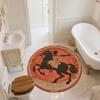 Ancient Greek Art pattern round rug,Carpet Rug for Living Room Bedroom Playroom ,Non-slip Floor Mat,Holiday Gifts and Birthday Gifts.