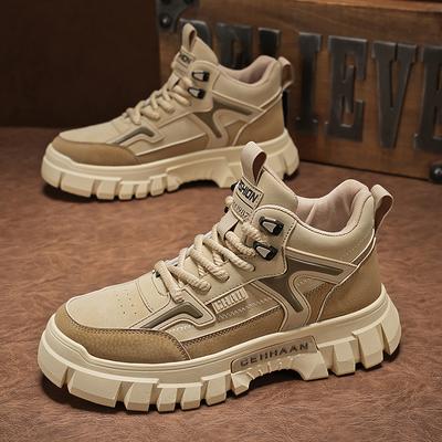 Neue Sportschuhe Herren Bequem PU-Leder Dicke Sohle High Top Herren-Sneaker Designer Mann Laufen Tide Jugend Mesh Schuhe Herren