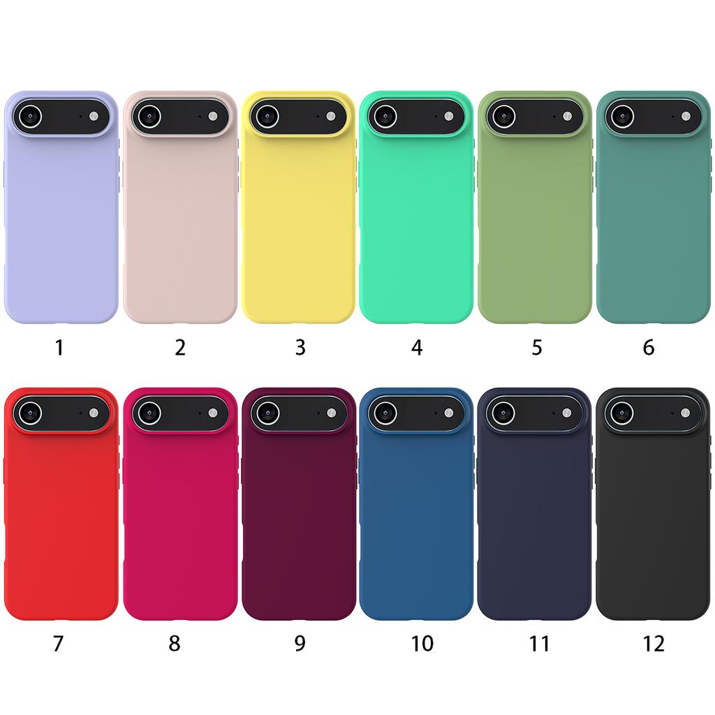 Jednoduchý tekutý silikonový kryt na telefon pro IPhone 17 Air 16 15 14 13 12 Pro Max 17Pro Nárazuvzdorný zadní kryt Shell Capa