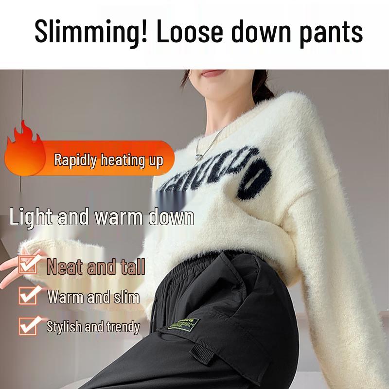 Women's 90% White Duck Down Cargo Pants