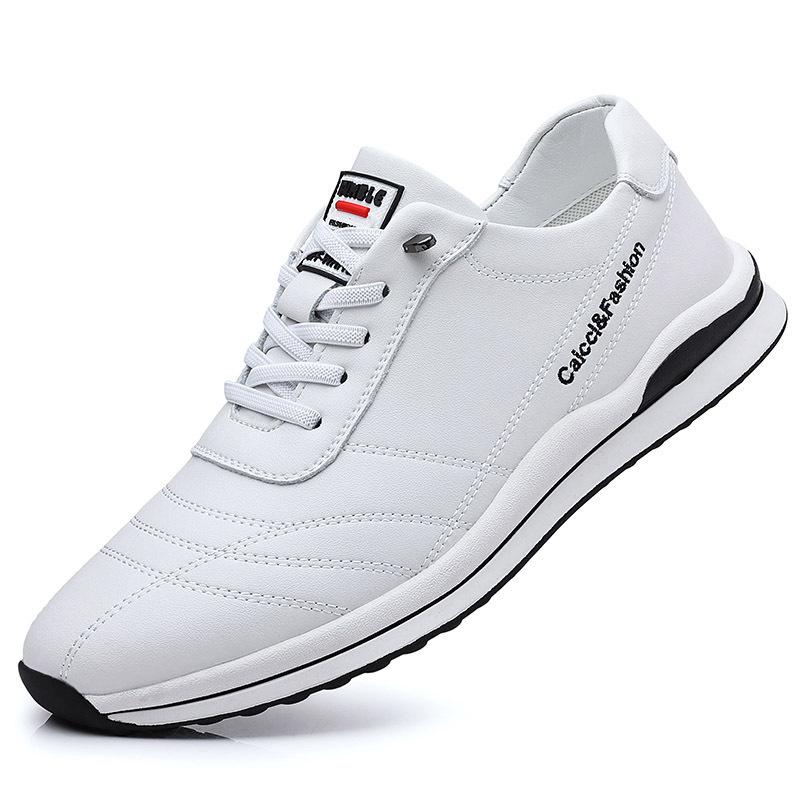 Men s shoes autumn new men s versatile casual leather shoes men s trend breathable shoes men s 38 белый