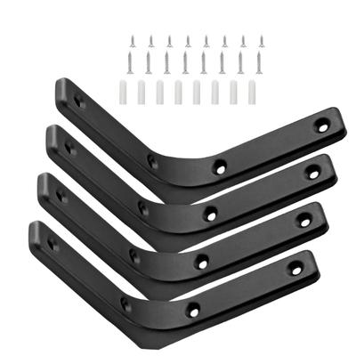 Pack of 4 Heavy Duty Metal L Wall Shelf Brackets 4x4 Inch Floating Shelf Support Brackets for DIY Projects with Screws