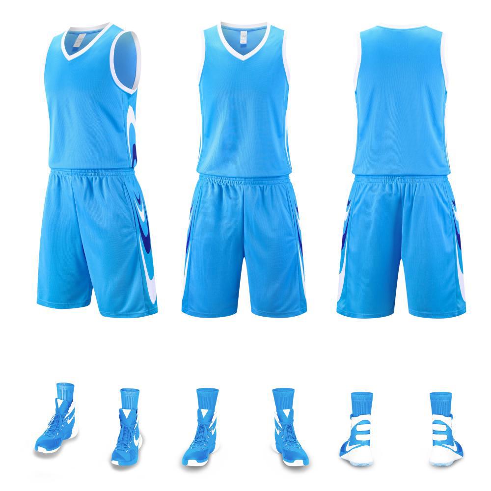 Men's Quick-Dry Breathable Basketball Uniform with Customized Team Letters and Numbers