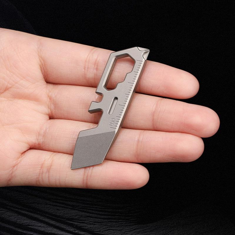 Portable Mini Opener Bottle Pocket Tool EDC 6 IN 1 Titanium Alloy Crowbar Keychain Outdoor Multifunction Camping Gear Gift