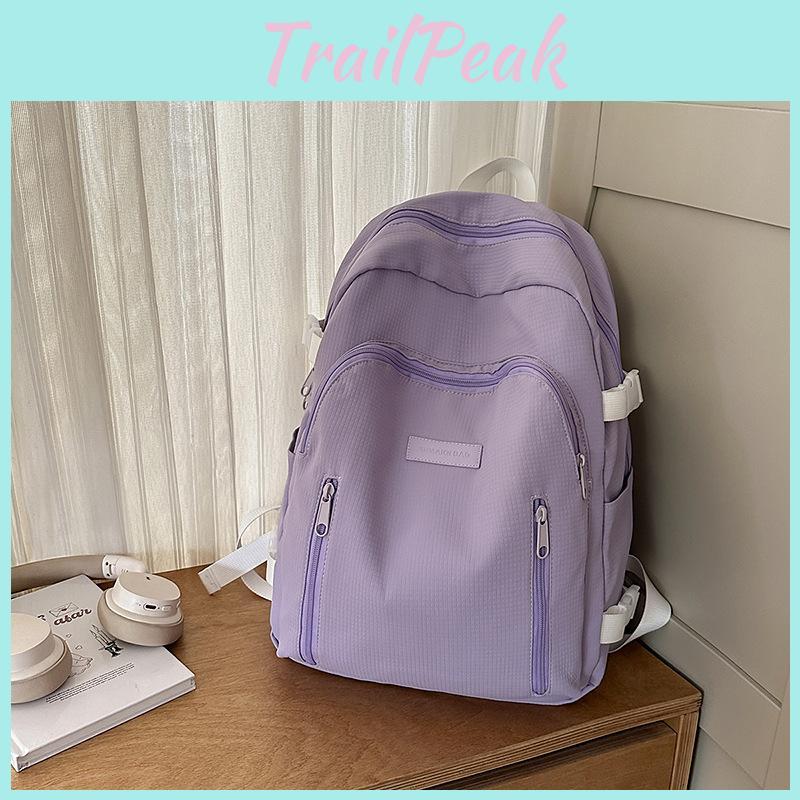 Big Fashion Capacity Backpack With Solid Color Design And Letter Decor Daily For
