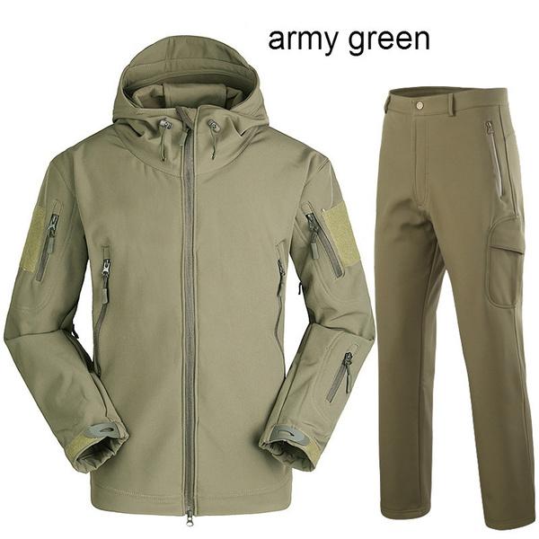 New TAD Tactical Soft Shell Jacket + Pants Camouflage Outdoor Men Army Sport Hunting Camping Waterproof Windbreaker Set