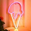 Ice Cream Neon Sign LED Light, Battery Or USB Powered Neon Light Up Signs, For KTV Pub Bar Party Home Bedroom Decorations Aesthetic Birthday Gifts