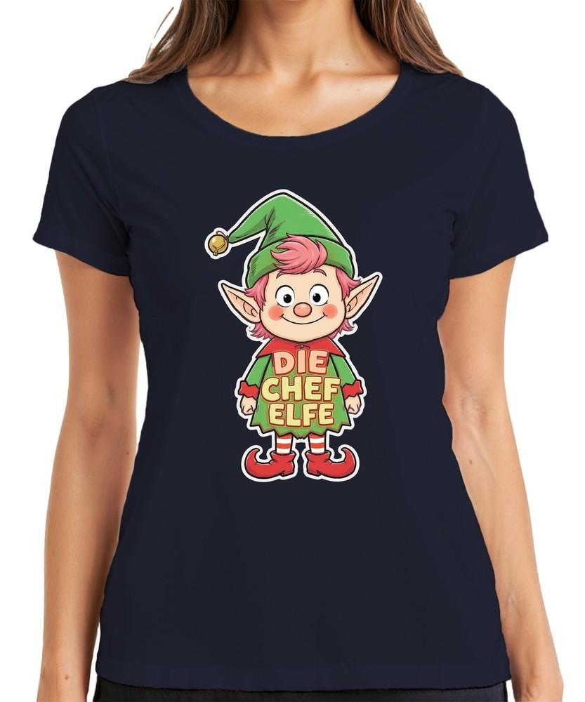 The Boss Elf Christmas Elf Gnome Cute Kids Advent Fun Ladies Tshirt S