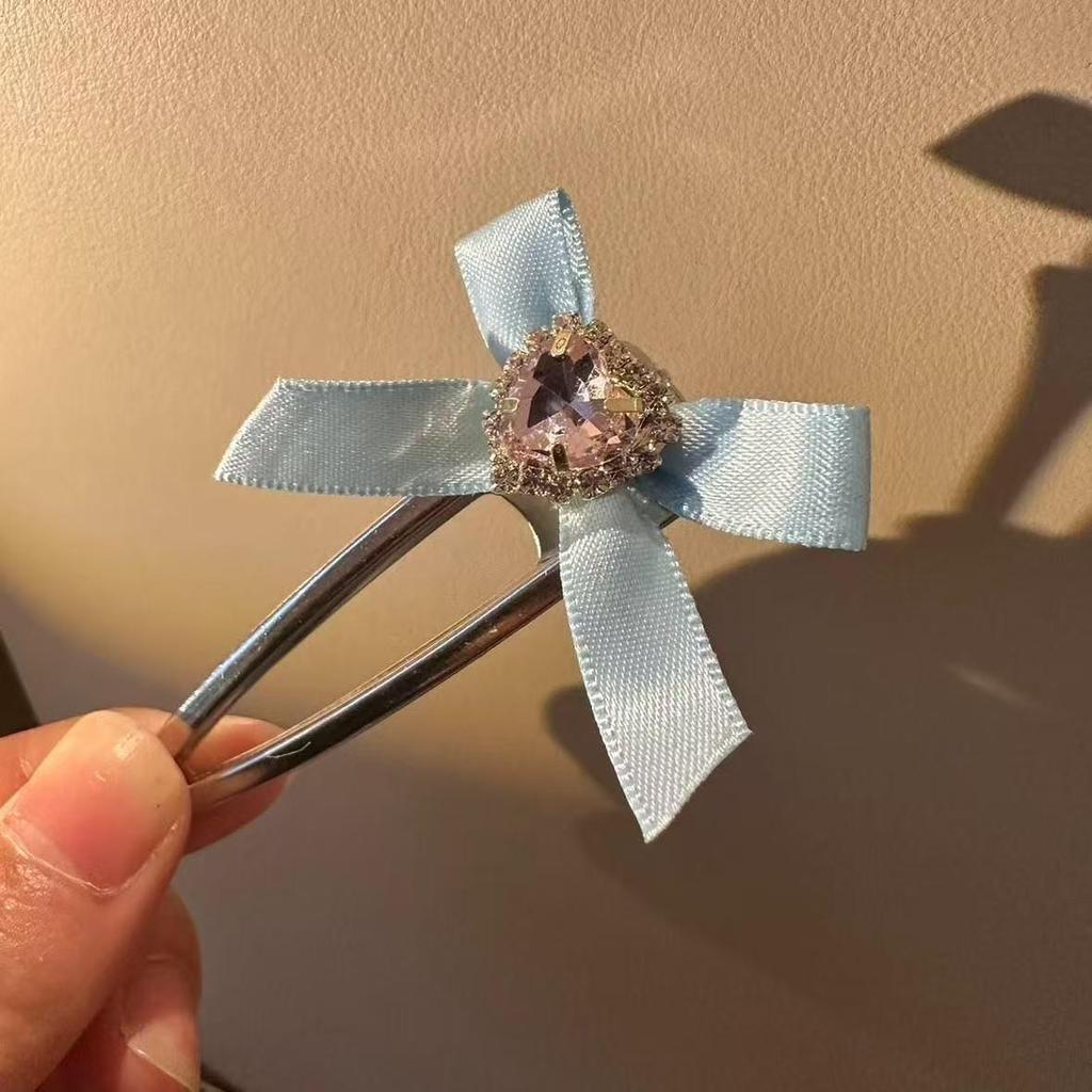 Gentle White Lace Bow Duckbill Clip for Bangs & Ponytails