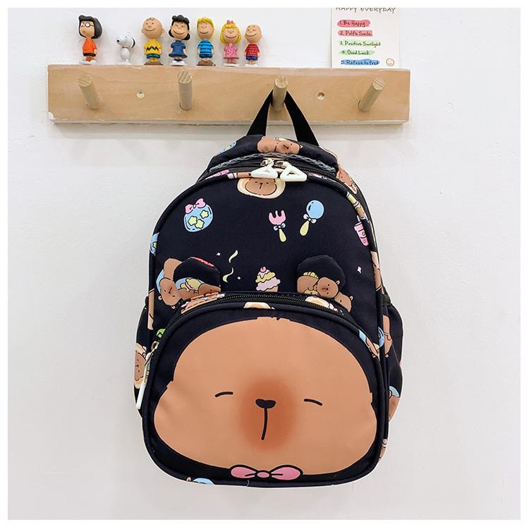 Capybara Printed Backpack Children Cartoon Schoolbag Outdoor Leisure Bag Storage