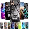 Luxury Case for Huawei Honor 50 Cover Tempered Glass Cover for Huawei Honor 50 Phone Case Honor50 6.57" Coque Bag Fashion Bumper