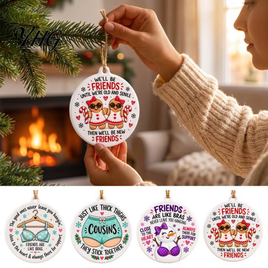 Beautiful Christmas Hanging Decor Funny Friendship Pendant, Durable Acrylic Ornament, Creative Xmas Office Holiday Party Ornament Tree Decorative