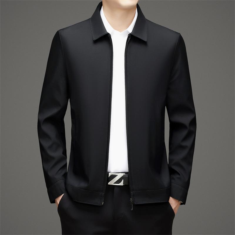 

Куртки для мужчин Весна и осень Новые мужские повседневные куртки с лацканами Мужские деловые топы для среднего возраста Куртки 4XL чёрный