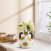 Creative Painted Polka Dot Irregular Ceramic Vase Entryway Decorative Art Hydroponic Flower Vase Craft Interior Aesthetic Decor