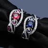 European & American Heart-Shaped Diamond Couple Ring - Metal Hollow Design, Inlaid Temperament Jewelry, Niche Style