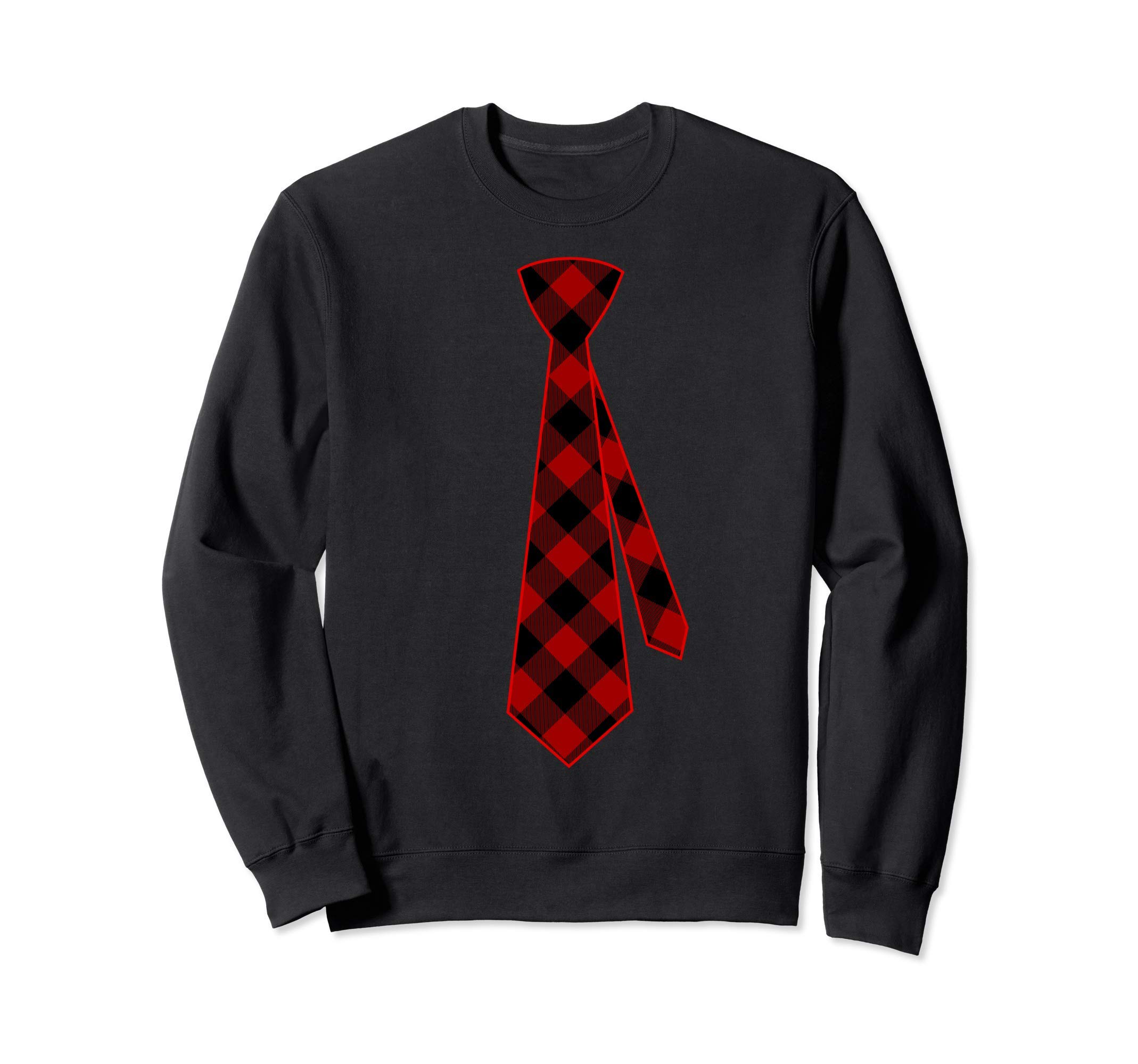 

Christmas Tie Tie - Men s Christmas Red Buffalo Check Tie Sweatshirt