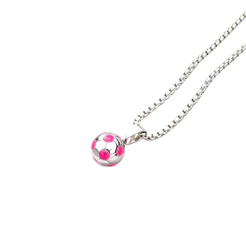 Stainless Steel World Cup Football Pendant Necklace for Men