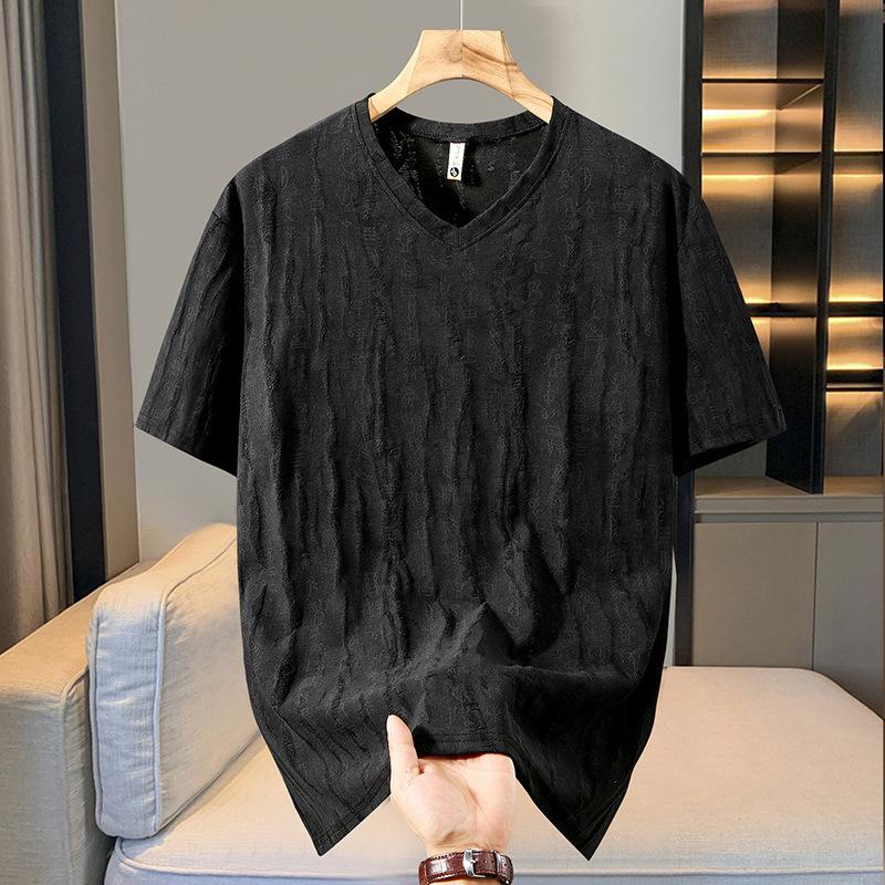 Men's Plus Size Hip Hop Tie-Dye V-Neck T-Shirt Big & Tall Oversized Street Style 5XL-12XL
