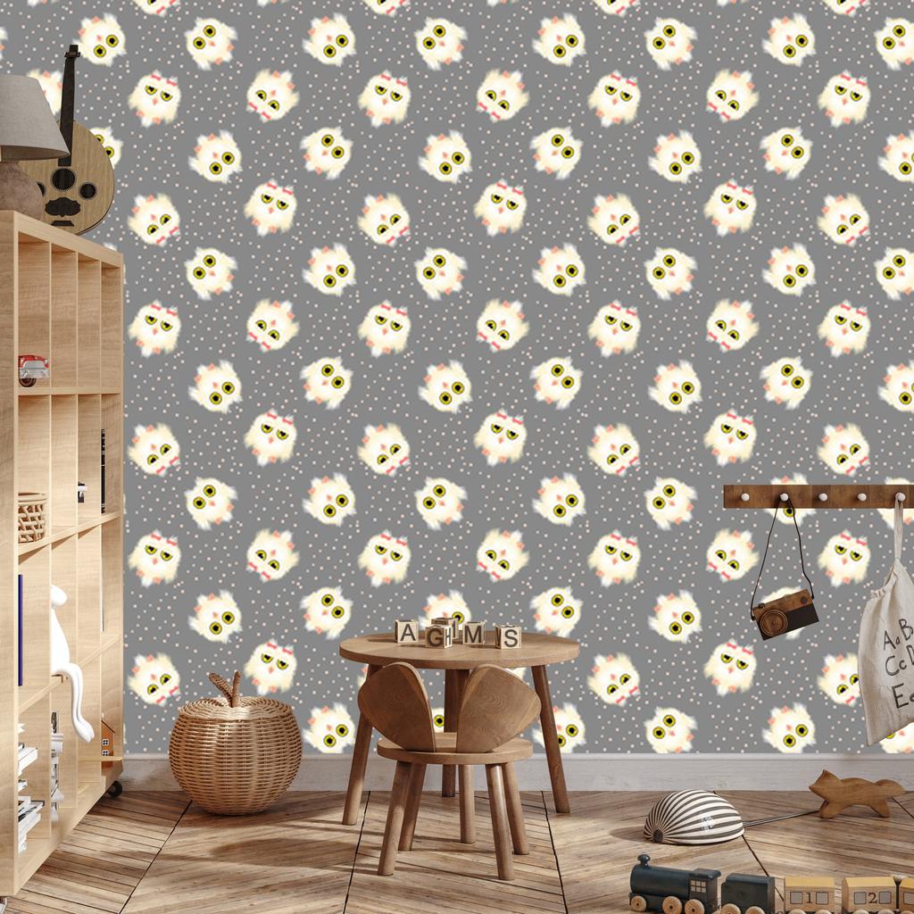 Owls and dots wallpaper for living room and bedroom 50x1000