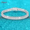 Smyoue 3*5mm Emerald Cut Moissanite Tennis Bracelet for Women Man Original 925  Silver Full Diamond Bangle Certificate